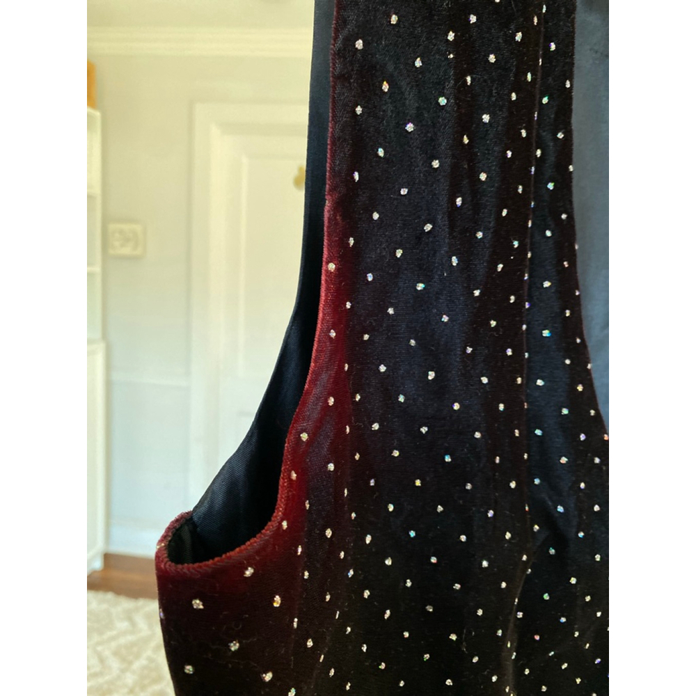 Vintage Velvet Sequin Festival Vest Sparkle Statement Quiet Luxury Parisian Boh - Picture 6 of 7